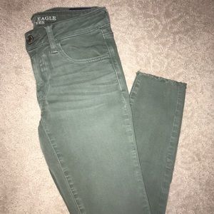 Olive American Eagle Jeggings